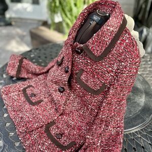 Talbots Red Tweed 12P Women's Blazer